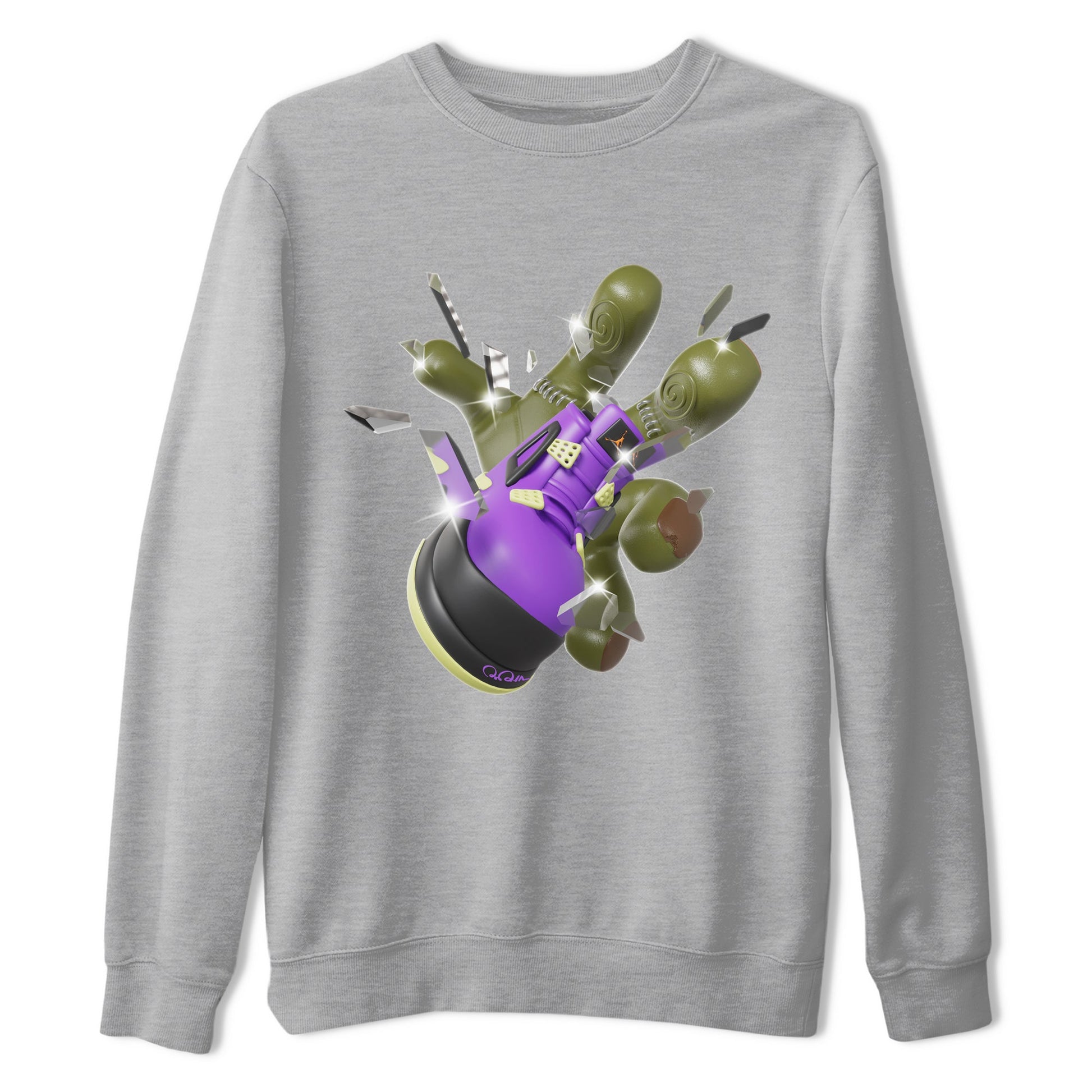 Air Jordan 4 Canyon Purple shirt to match jordans Got Em Zombie Hand sneaker tees halloween dress AJ4 Canyon Purple SNRT Sneaker Release Tees Unisex Heather Grey 2 T-Shirt