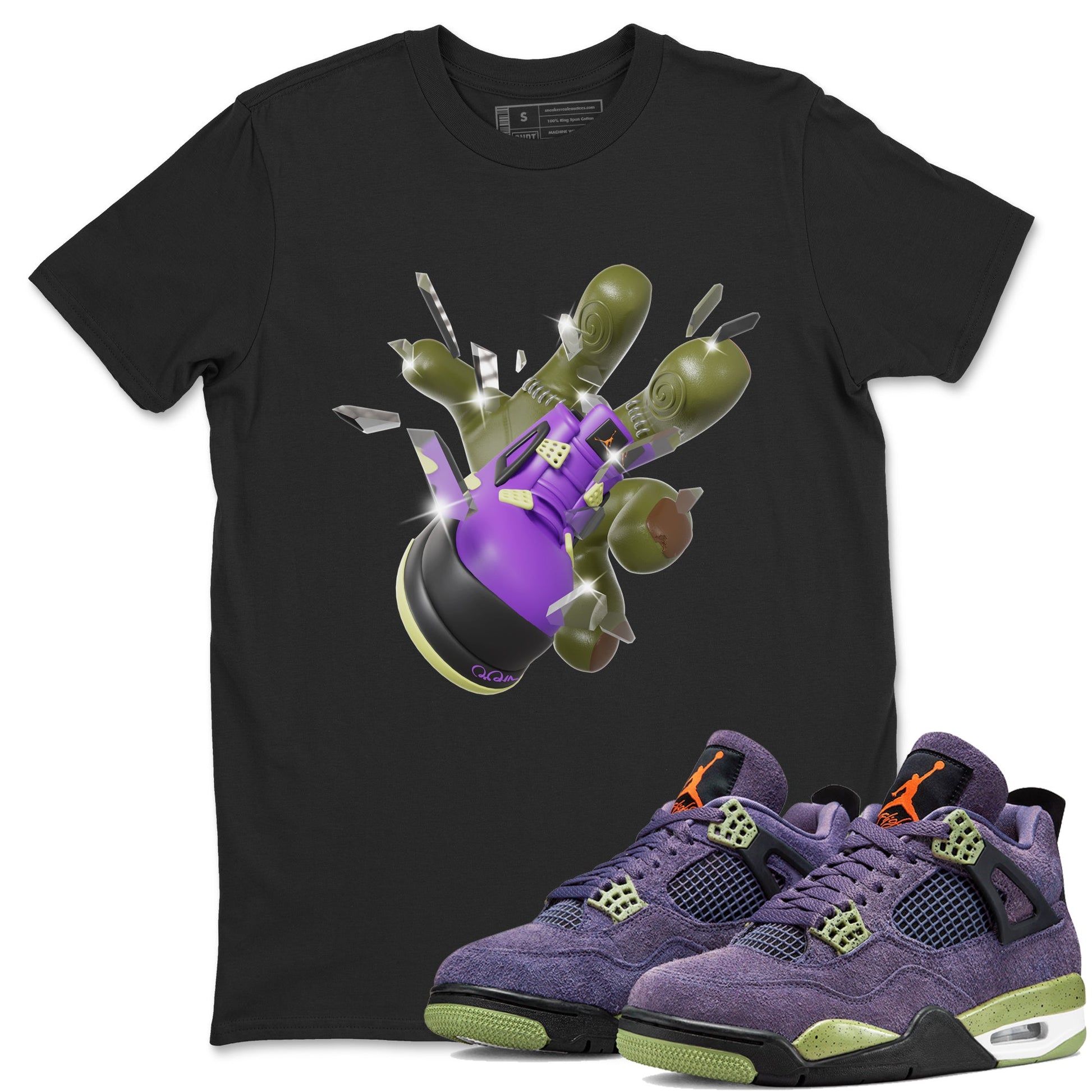 Air Jordan 4 Canyon Purple shirt to match jordans Got Em Zombie Hand sneaker tees halloween dress AJ4 Canyon Purple SNRT Sneaker Release Tees Unisex Black 1 T-Shirt