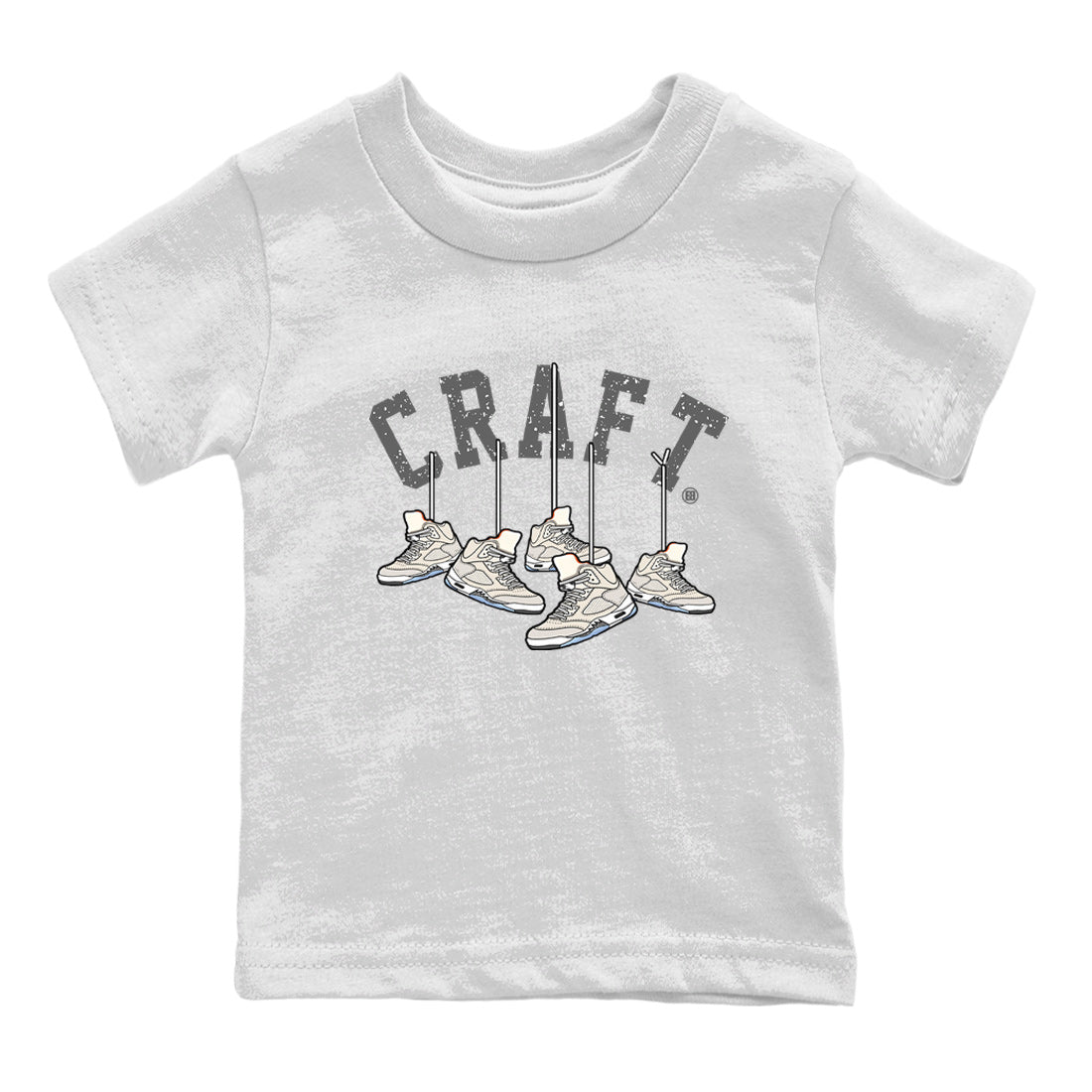 Air Jordan 5 Craft Sneaker Match Tees Hanging Sneakers Sneaker Tees 5s Craft Shirt Kids Shirts White 2
