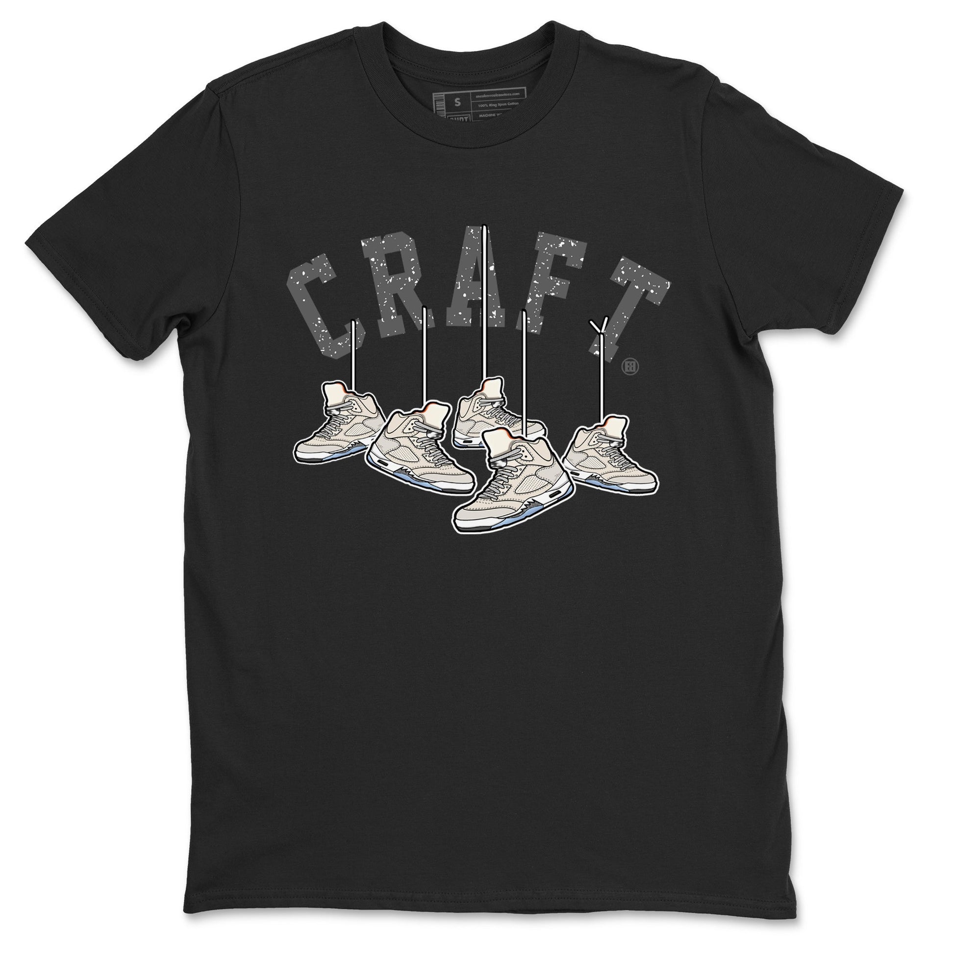 Air Jordan 5 Craft Sneaker Match Tees Hanging Sneakers Sneaker Tees 5s Craft Shirt Unisex Shirts Black 2