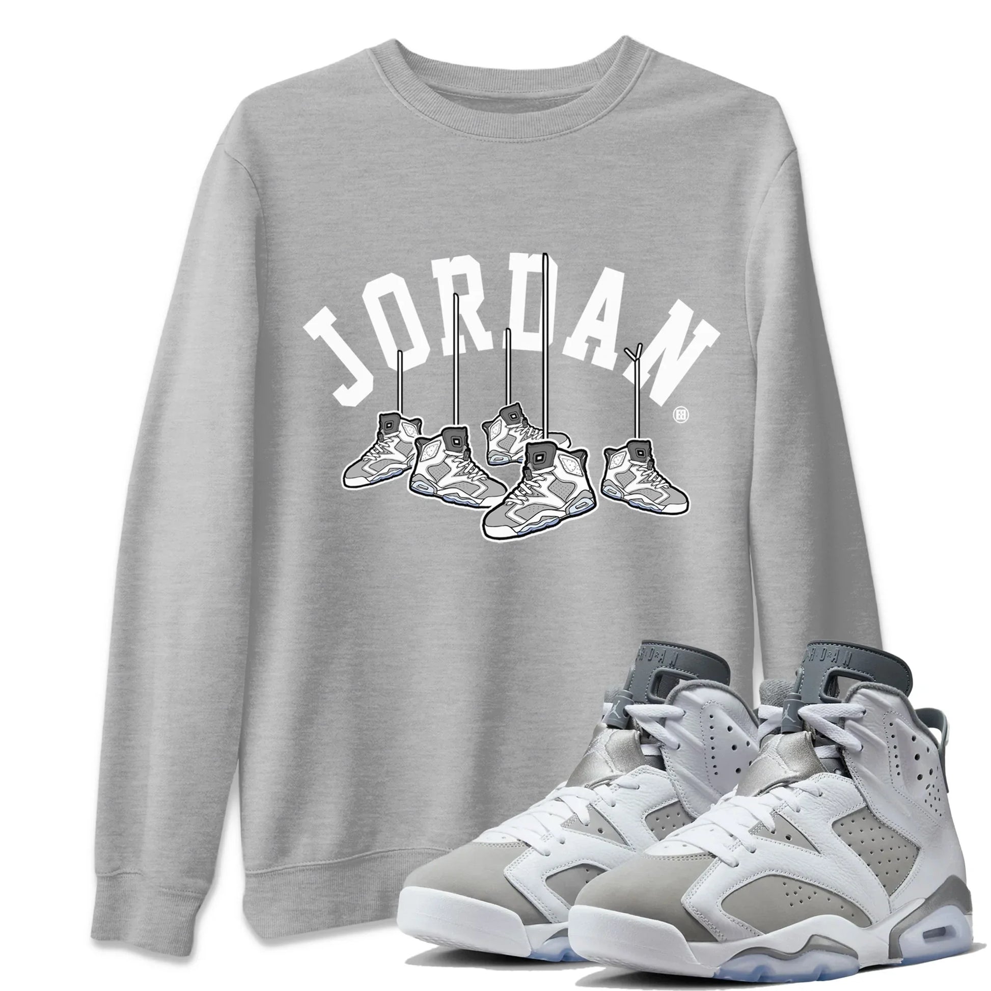Jordan 6 Cool Grey Sneaker Match Tees Hanging Sneakers Sneaker Tees Jordan 6 Cool Grey Sneaker Release Tees Unisex Shirts