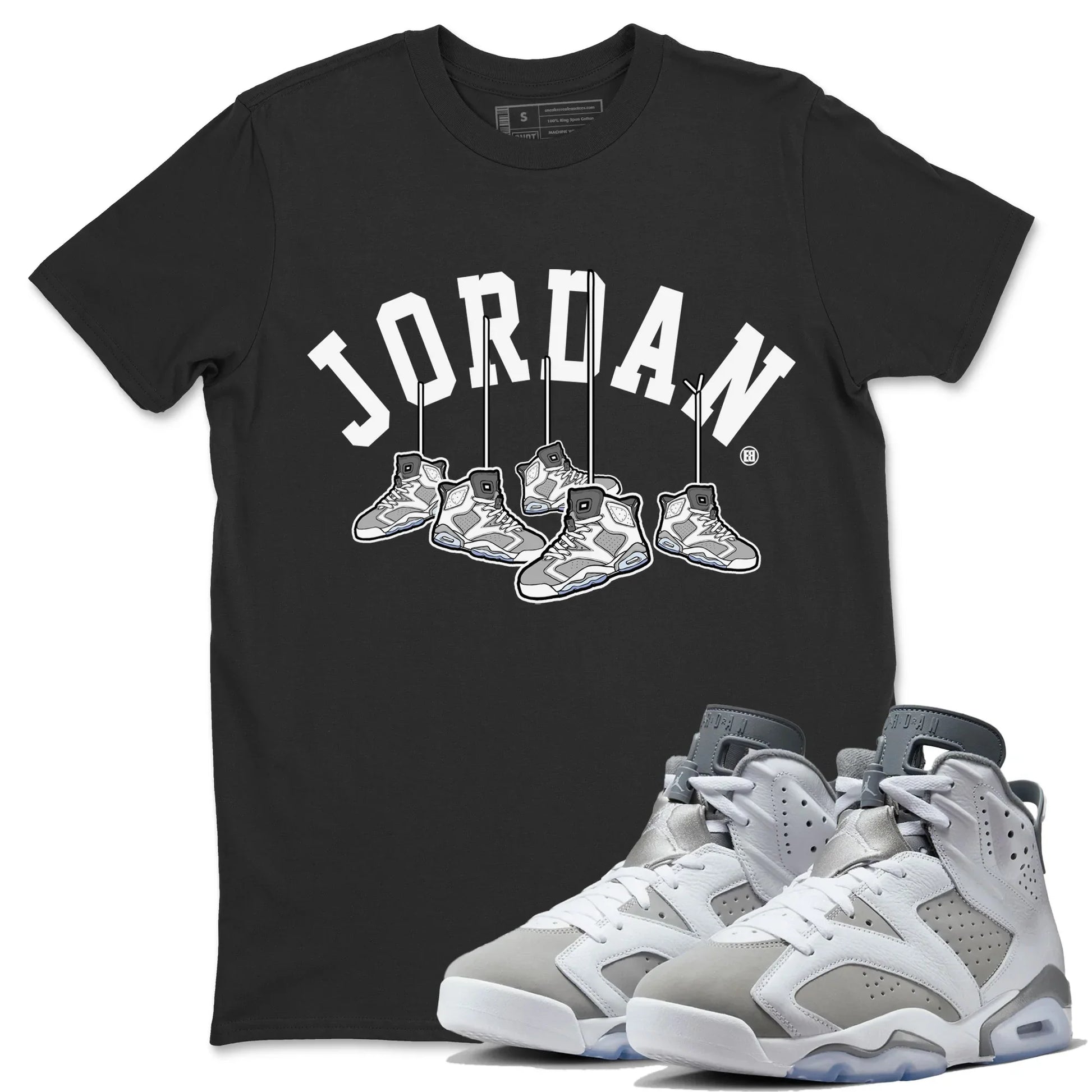 Hanging Sneakers Unisex Tops - Air Jordan 6 Cool Grey - SNRT Sneaker Tee