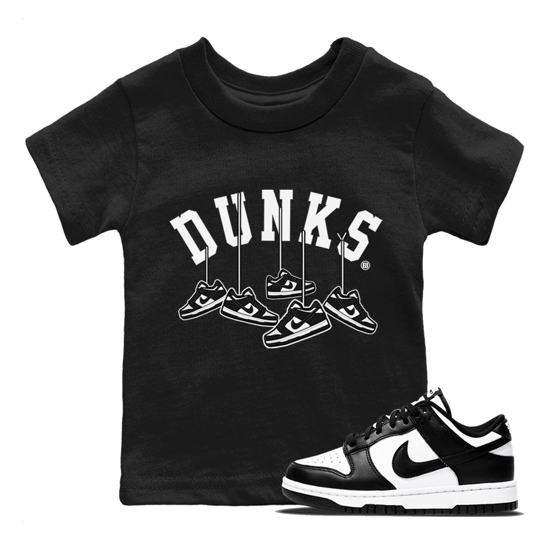 Dunk Panda Sneaker Match Tees Hanging Sneakers Sneaker Tees Dunk Panda Sneaker Release Tees Kids Shirts