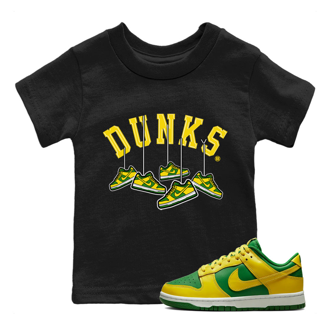Dunk Reverse Brazil Sneaker Match Tees Hanging Sneakers Sneaker Tees Dunk Reverse Brazil Sneaker Release Tees Kids Shirts