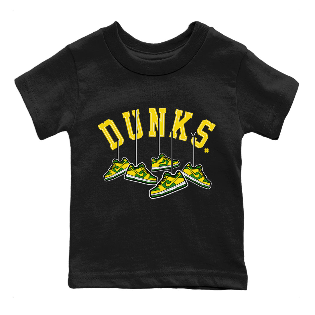 Dunk Reverse Brazil Sneaker Match Tees Hanging Sneakers Sneaker Tees Dunk Reverse Brazil Sneaker Release Tees Kids Shirts