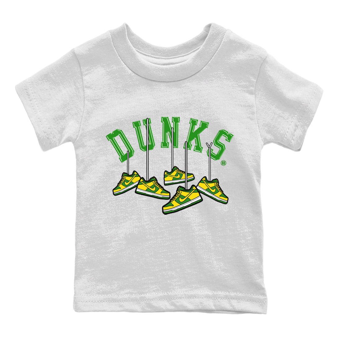 Dunk Reverse Brazil Sneaker Match Tees Hanging Sneakers Sneaker Tees Dunk Reverse Brazil Sneaker Release Tees Kids Shirts