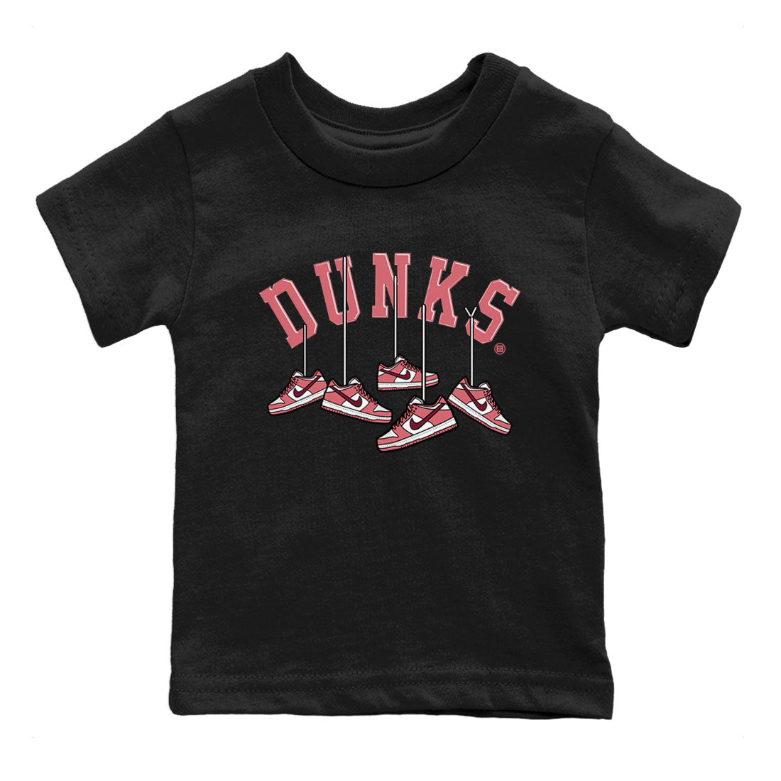 Dunks Valentines Day shirt to match jordans Hanging Sneakers sneaker tees Dunks Valentine's Day SNRT sneaker release tees baby toddler Black 2 cotton Shirt