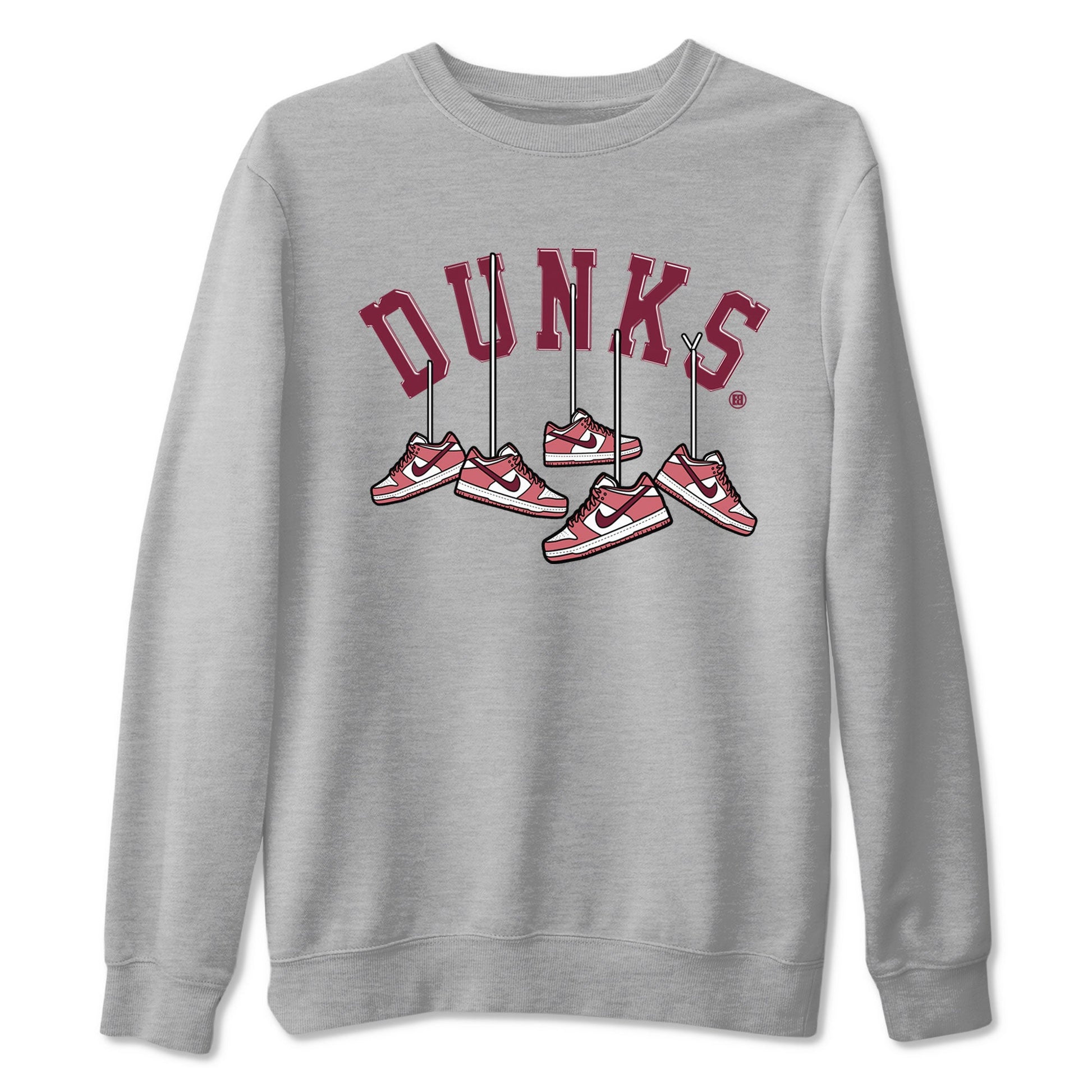 Dunks Valentines Day shirt to match jordans Hanging Sneakers sneaker tees Dunks Valentine's Day SNRT sneaker Release Tees unisex cotton Heather Grey 2 crew neck shirt