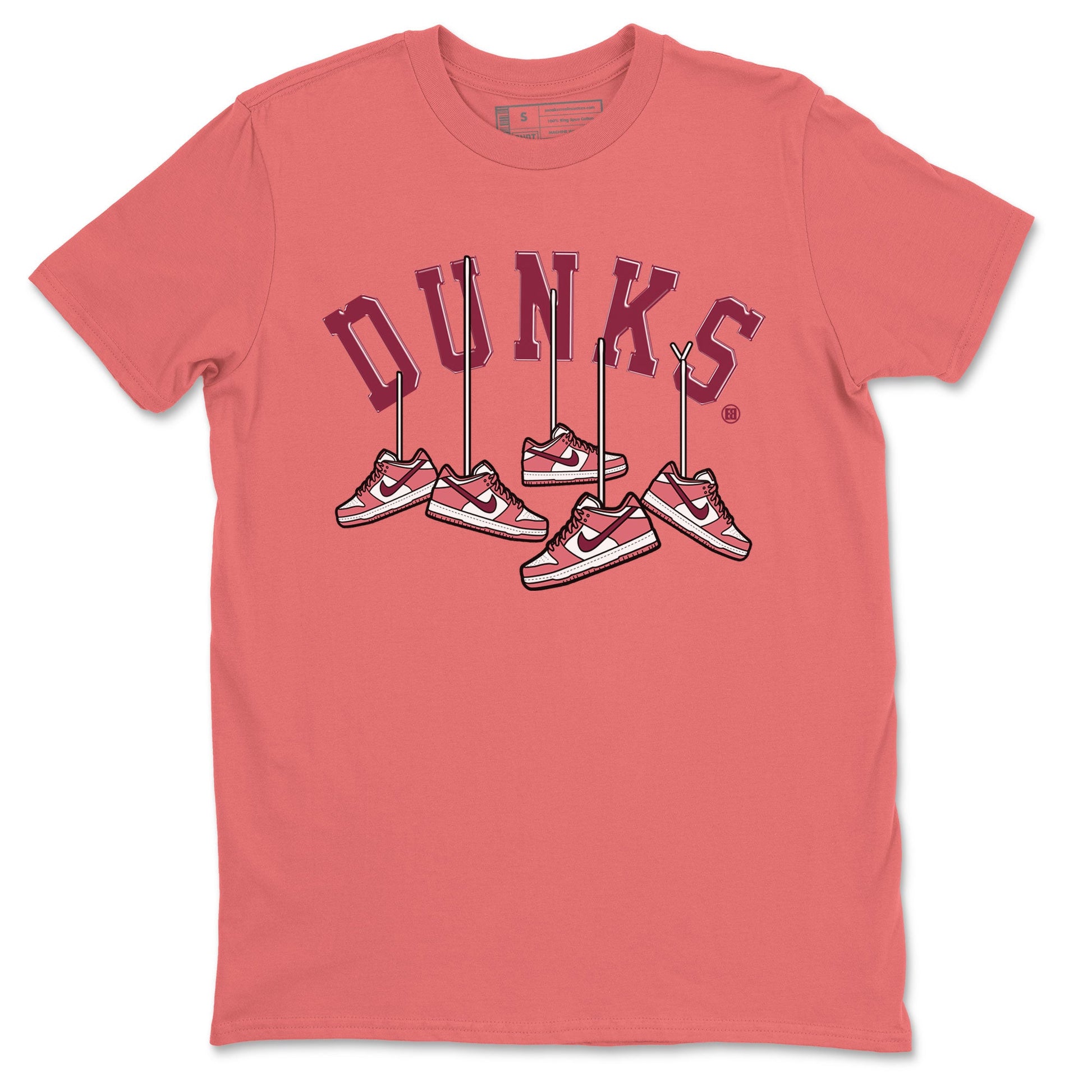 Dunks Valentines Day shirt to match jordans Hanging Sneakers sneaker tees Dunks Valentine's Day SNRT sneaker Release Tees unisex cotton Coral 2 crew neck shirt