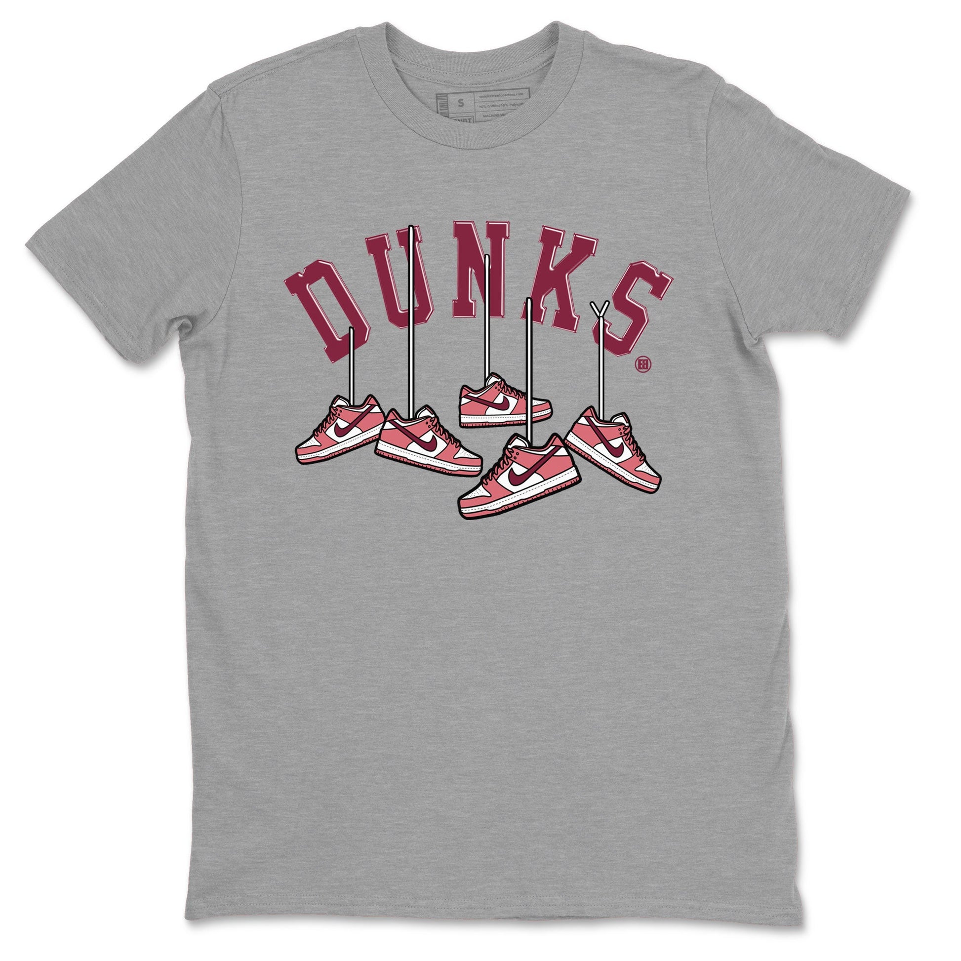 Dunks Valentines Day shirt to match jordans Hanging Sneakers sneaker tees Dunks Valentine's Day SNRT sneaker Release Tees unisex cotton Heather Grey 2 crew neck shirt