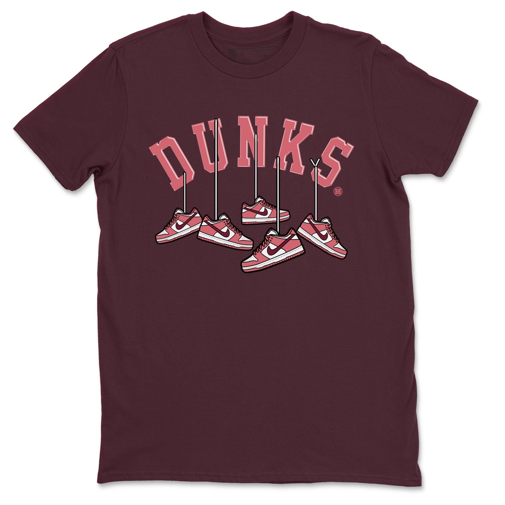Dunks Valentines Day shirt to match jordans Hanging Sneakers sneaker tees Dunks Valentine's Day SNRT sneaker Release Tees unisex cotton Maroon 2 crew neck shirt