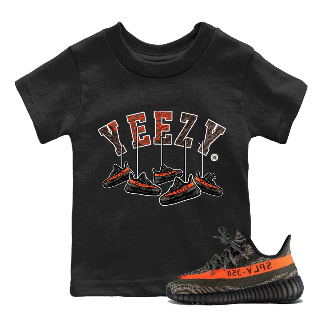 Yeezy 350 Carbon Beluga Sneaker Match Tees Hanging Sneakers Sneaker Tees Yeezy 350 Carbon Beluga Sneaker Release Tees Kids Shirts