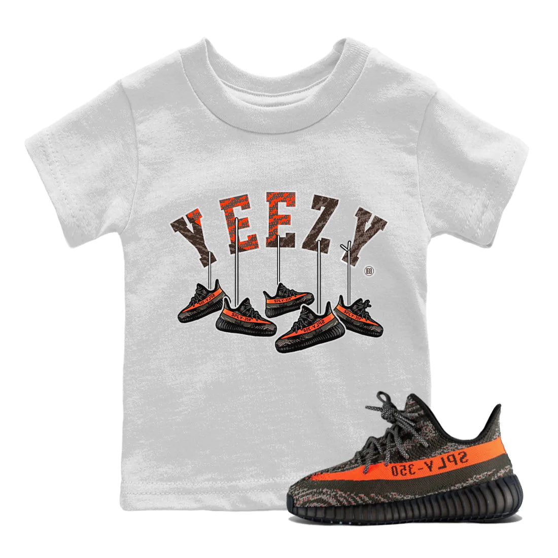 Yeezy 350 Carbon Beluga Sneaker Match Tees Hanging Sneakers Sneaker Tees Yeezy 350 Carbon Beluga Sneaker Release Tees Kids Shirts