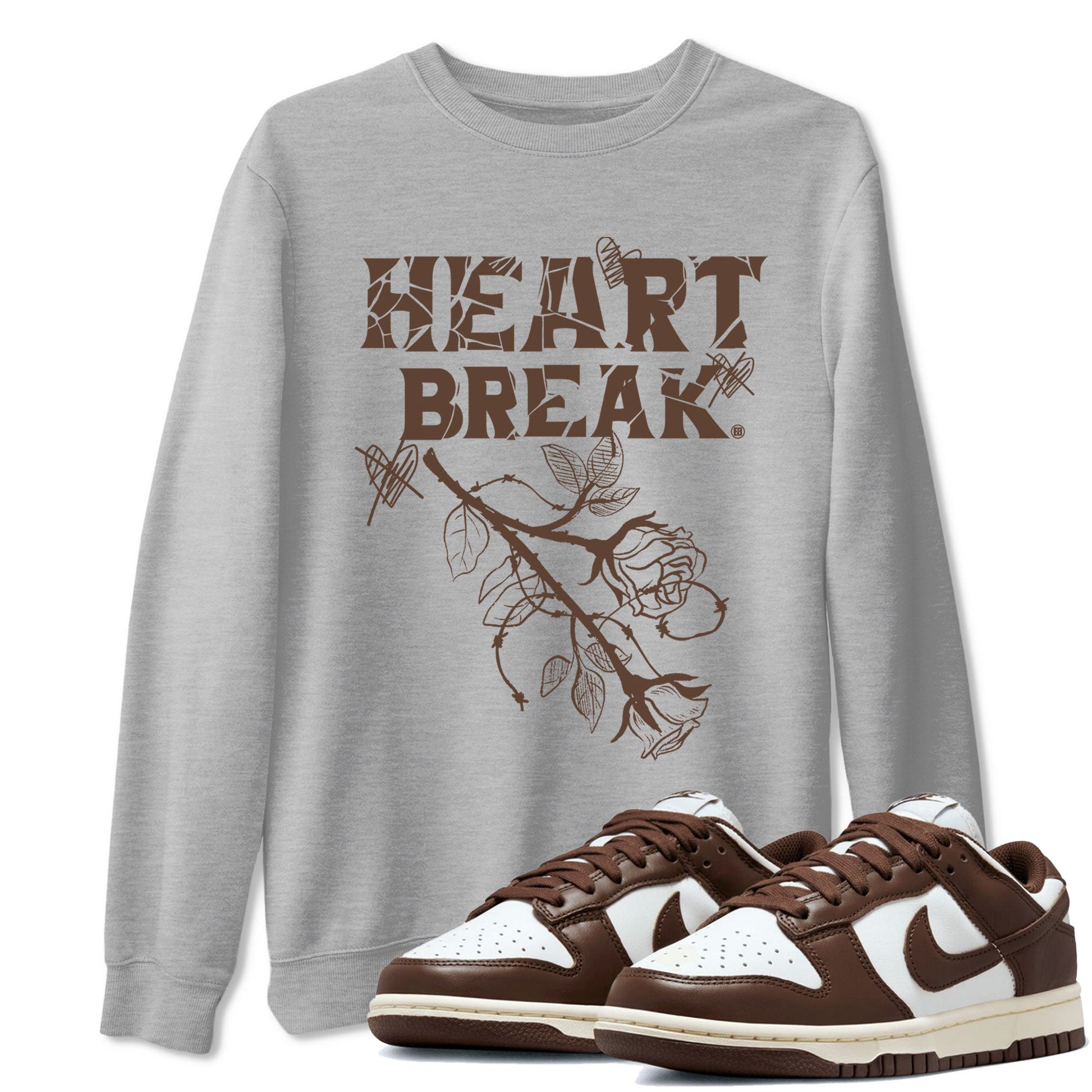 Dunk Low WMNS Cacao Wow sneaker shirt to match jordans Heart Break sneaker tees Dunk Cacao Wow SNRT Sneaker Tees Crew Neck Unisex Cotton Sneaker T-Shirt Heather Grey 1 T-Shirt