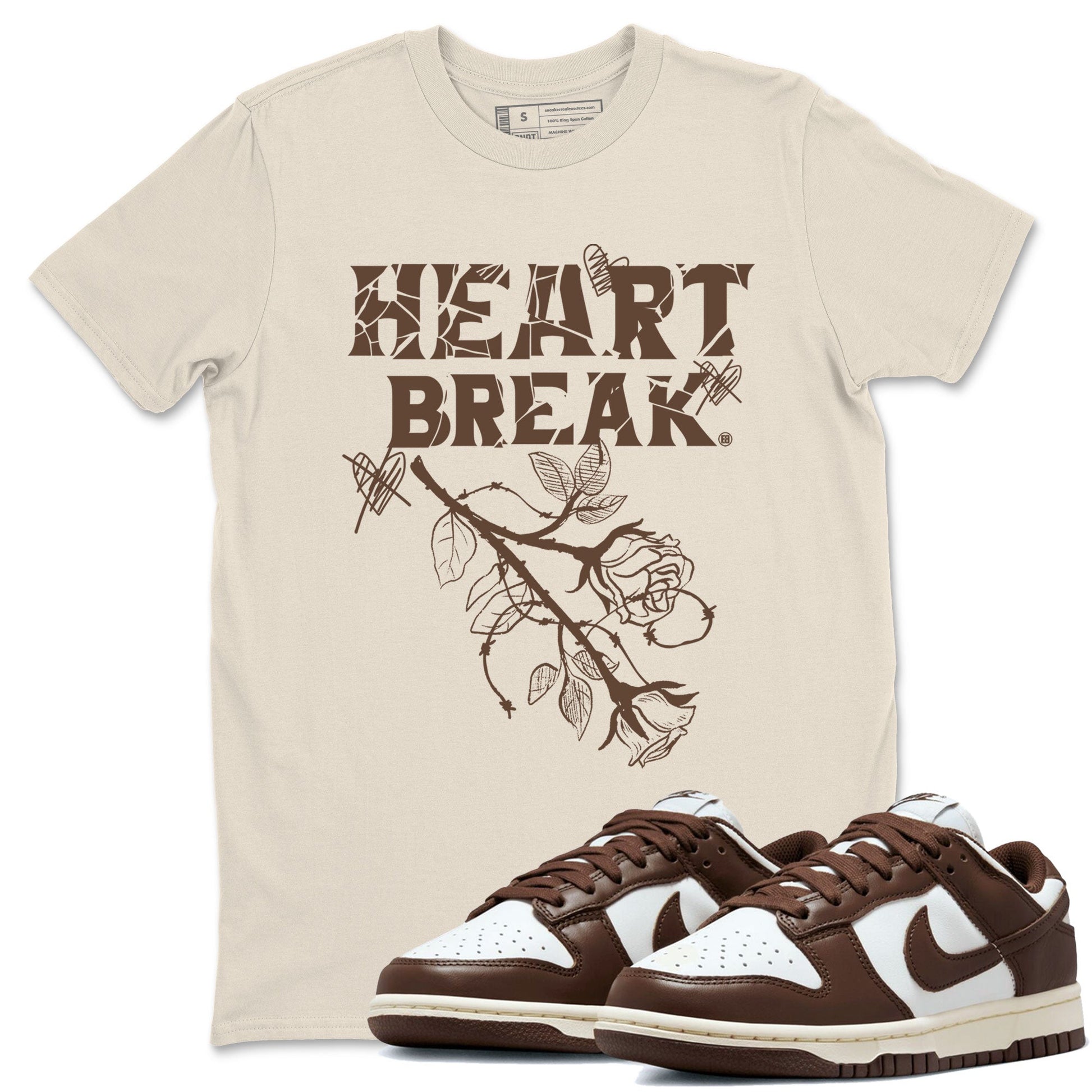 Dunk Low WMNS Cacao Wow sneaker shirt to match jordans Heart Break sneaker tees Dunk Cacao Wow SNRT Sneaker Tees Crew Neck Unisex Cotton Sneaker T-Shirt Natural 1 T-Shirt