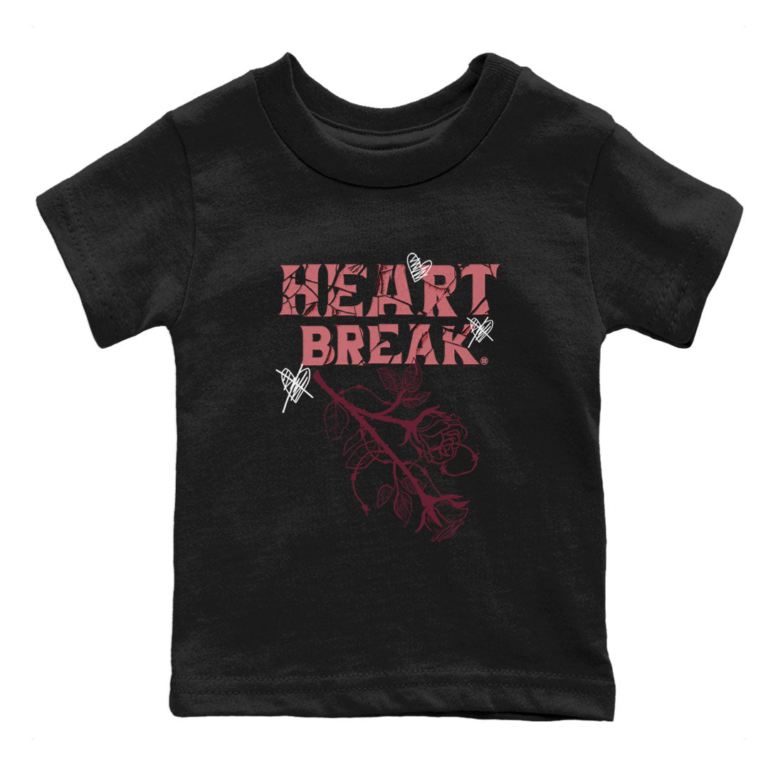 Dunks Valentines Day shirt to match jordans Heart Break sneaker tees Dunks Valentine's Day SNRT sneaker release tees baby toddler Black 2 cotton Shirt