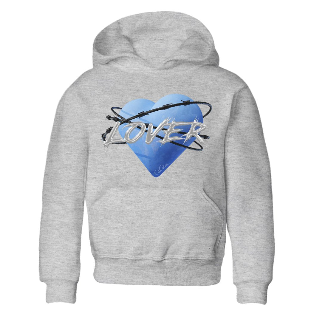 Jordan 5 UNC Jordan Shirts Heart Lover Sneaker Tees AJ5 UNC Sneaker Release Tees Kids Shirts Heather Grey 2