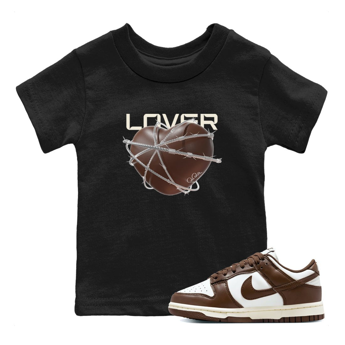 Dunk Cacao Wow shirt to match jordans Heart Lover sneaker tees Nike Dunk Cacao Wow SNRT Sneaker Release Tees Baby Toddler Black 1 T-Shirt