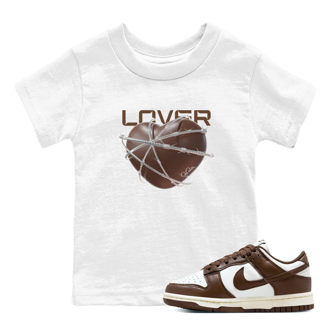 Dunk Cacao Wow shirt to match jordans Heart Lover sneaker tees Nike Dunk Cacao Wow SNRT Sneaker Release Tees Baby Toddler White 1 T-Shirt