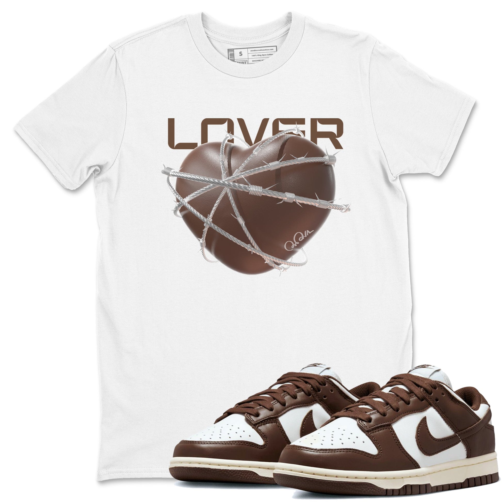 Dunk Cacao Wow shirt to match jordans Heart Lover sneaker tees Nike Dunk Cacao Wow SNRT Sneaker Release Tees Unisex White 1 T-Shirt