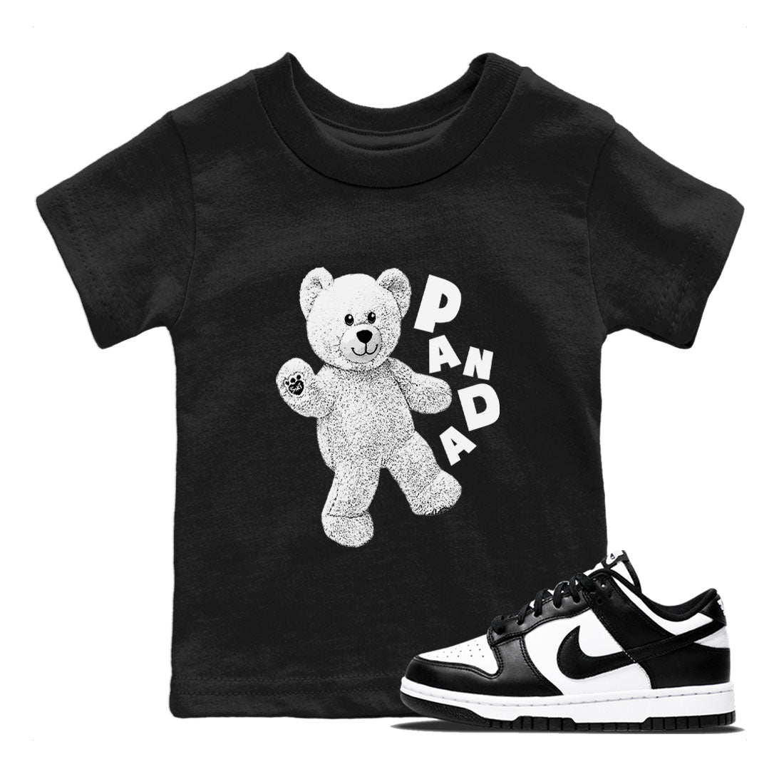 Dunks Panda shirt to match jordans Hello Bear sneaker tees Dunk Low Panda SNRT Sneaker Release Tees Baby Toddler Black 1 T-Shirt