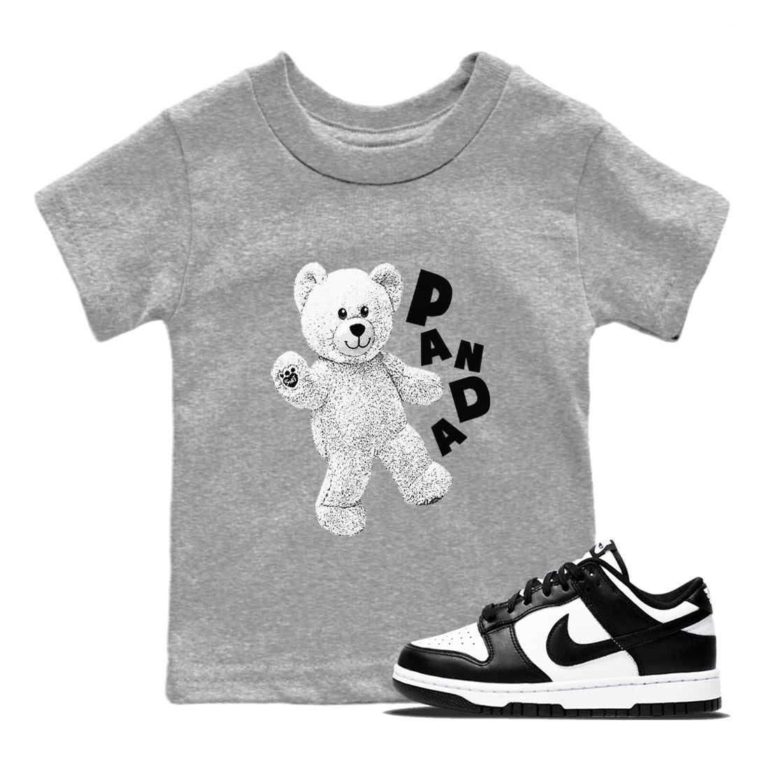 Dunks Panda shirt to match jordans Hello Bear sneaker tees Dunk Low Panda SNRT Sneaker Release Tees Baby Toddler Heather Grey 1 T-Shirt