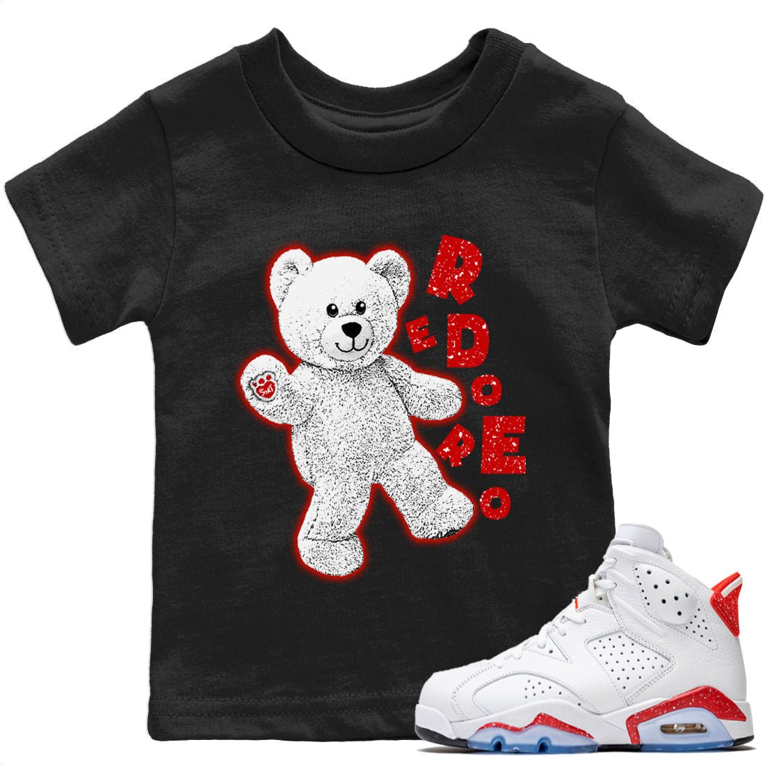 Jordan 6 Red Velvet Cookies Sneaker Match Tees Hello Bear Sneaker Tees Jordan 6 Red Velvet Cookies Sneaker Release Tees Kids Shirts