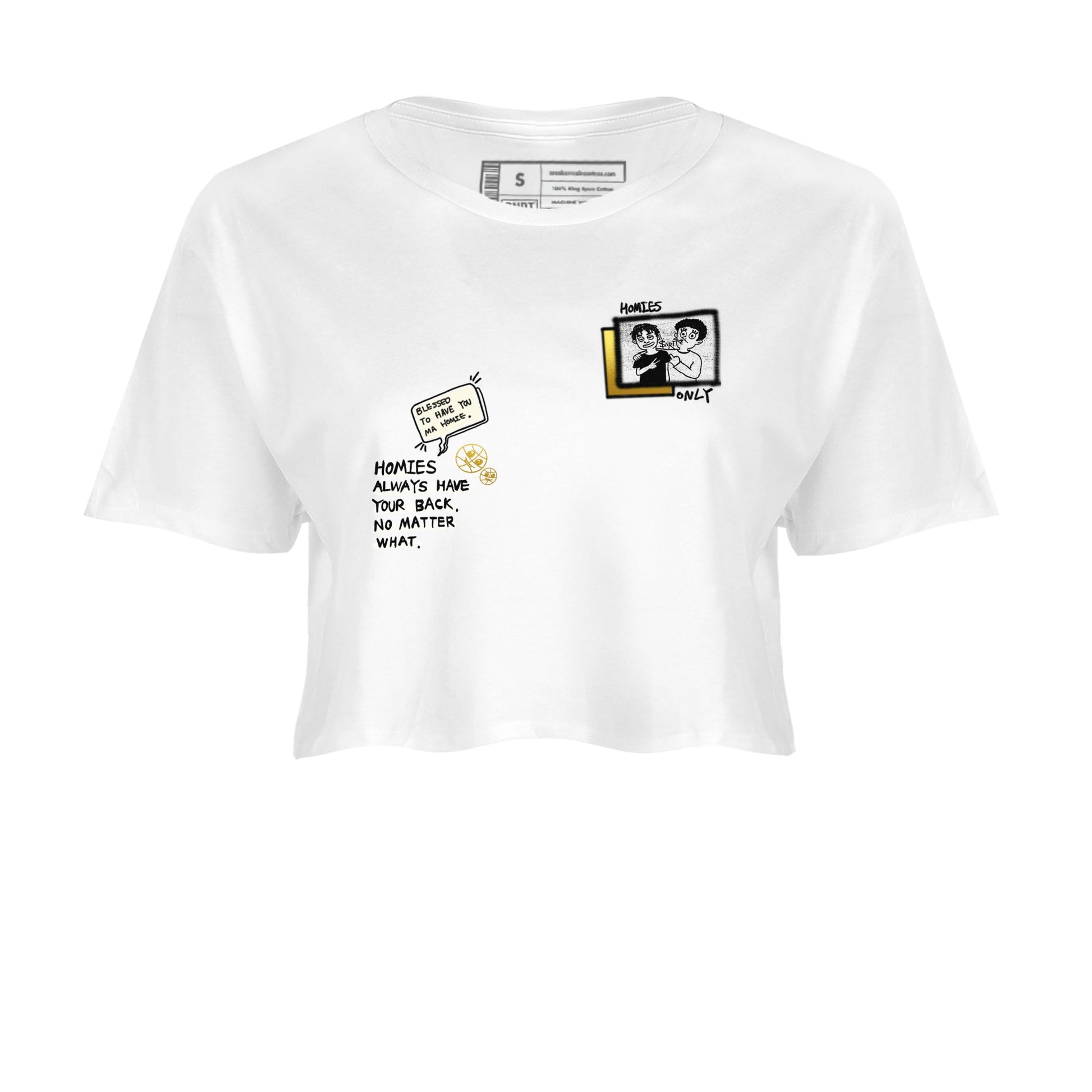 Air Jordan 4 WMNS Sail shirt to match jordans Homies Only sneaker tees 4s Sail SNRT Sneaker Release Tees White 2 crop length shirt