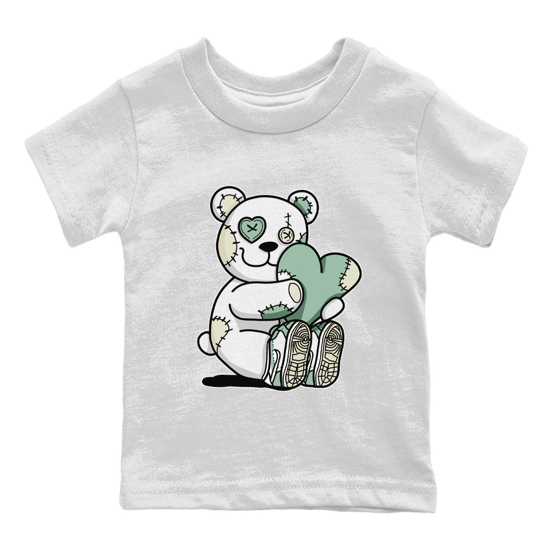 Dunk Low Mica Green Shirts Hugging Bear Sneaker Tees Dunk Mica Green Sneaker Release Tees Kids Shirts White 2