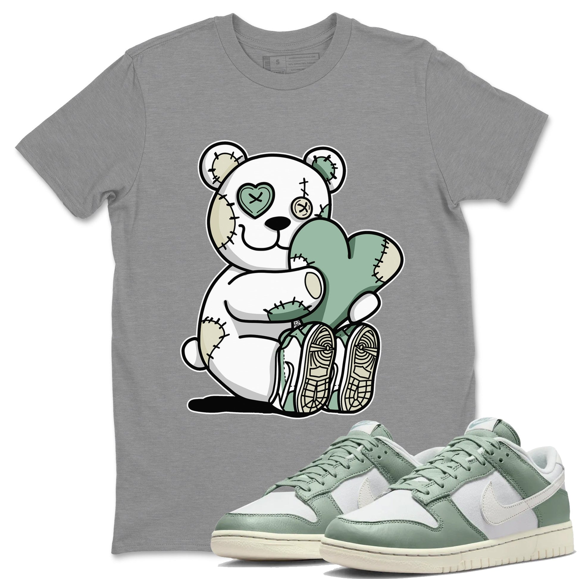 Dunk Low Mica Green Shirts Hugging Bear Sneaker Tees Dunk Mica Green Sneaker Release Tees Unisex Shirts Heather Grey 1
