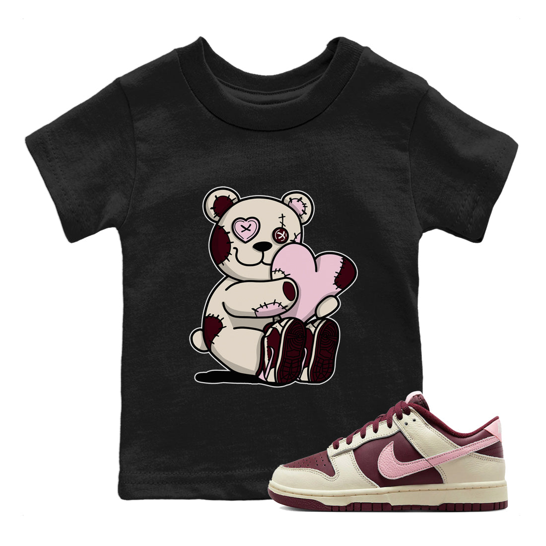 Dunk Valentines Day Sneaker Match Tees Hugging Bear Sneaker Tees Nike Dunk Valentine's Day Sneaker SNRT Sneaker Tees Kids Shirts