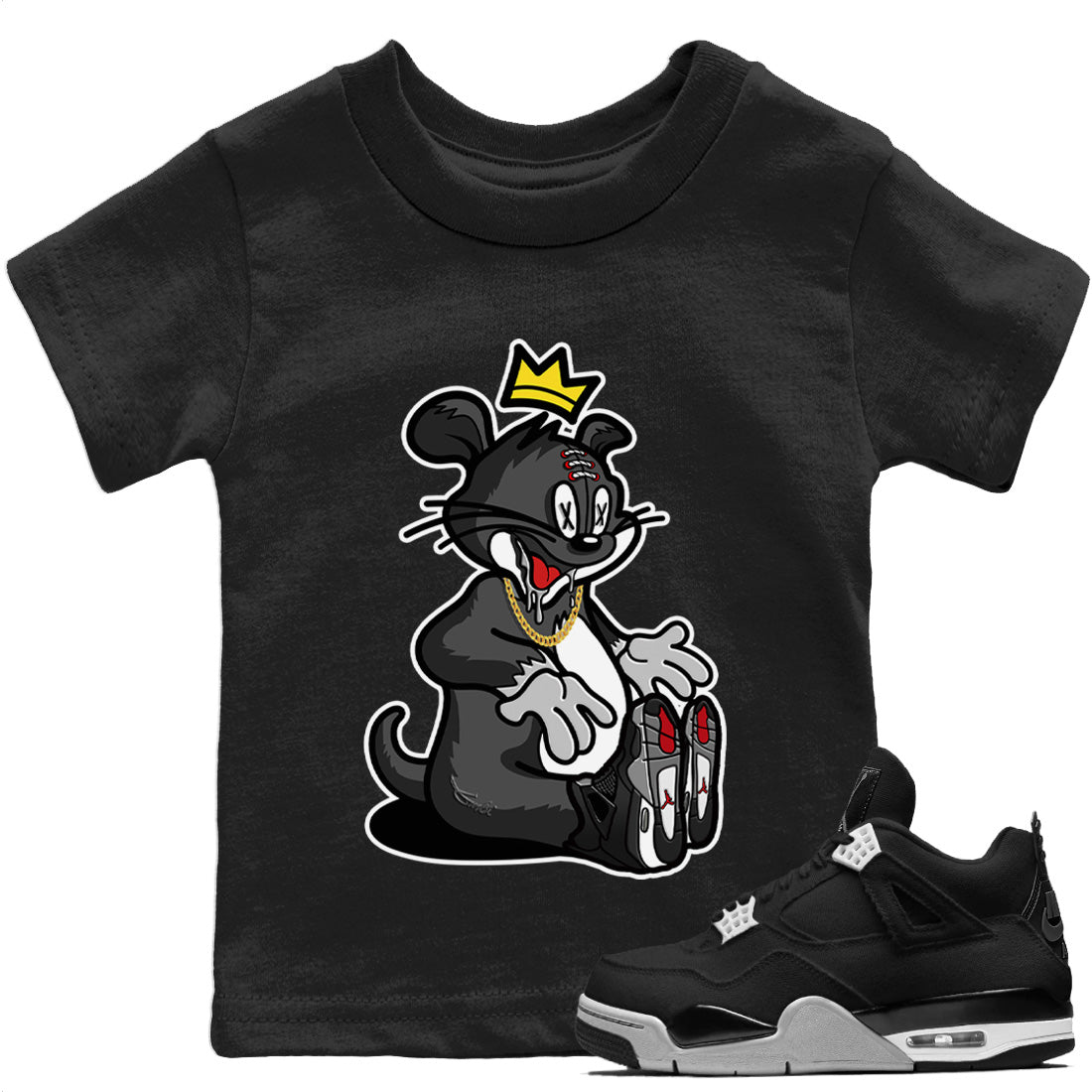 Jordan 4 Black Canvas Sneaker Match Tees Hungry Cat Sneaker Tees Jordan 4 Black Canvas Sneaker Release Tees Kids Shirts