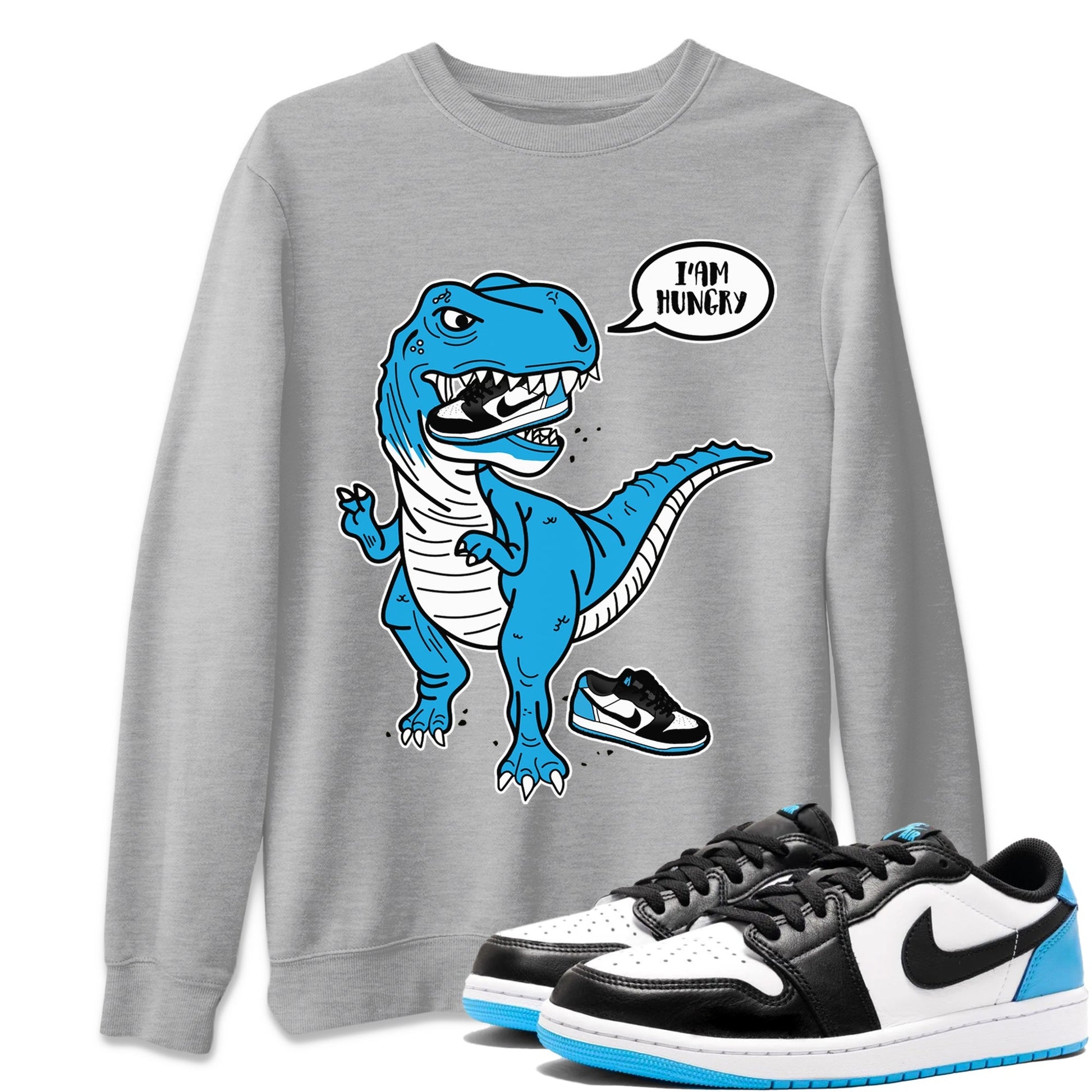 Jordan 1 Powder Blue Sneaker Match Tees Hungry Dino Sneaker Tees Jordan 1 Powder Blue Sneaker Release Tees Unisex Shirts
