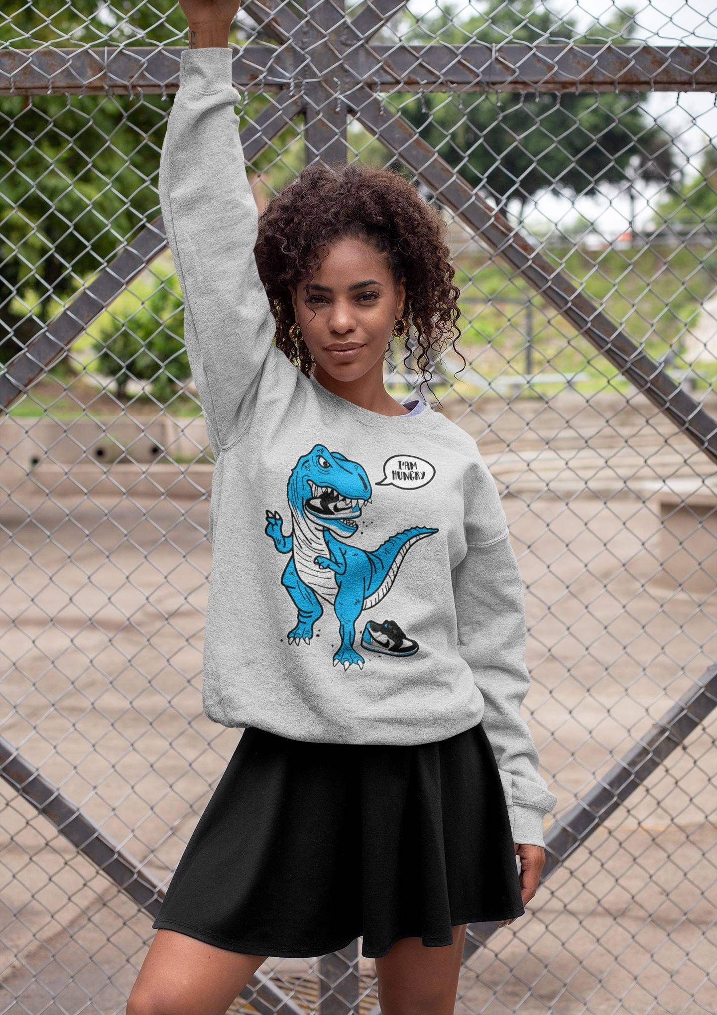 Jordan 1 Powder Blue Sneaker Match Tees Hungry Dino Sneaker Tees Jordan 1 Powder Blue Sneaker Release Tees Unisex Shirts