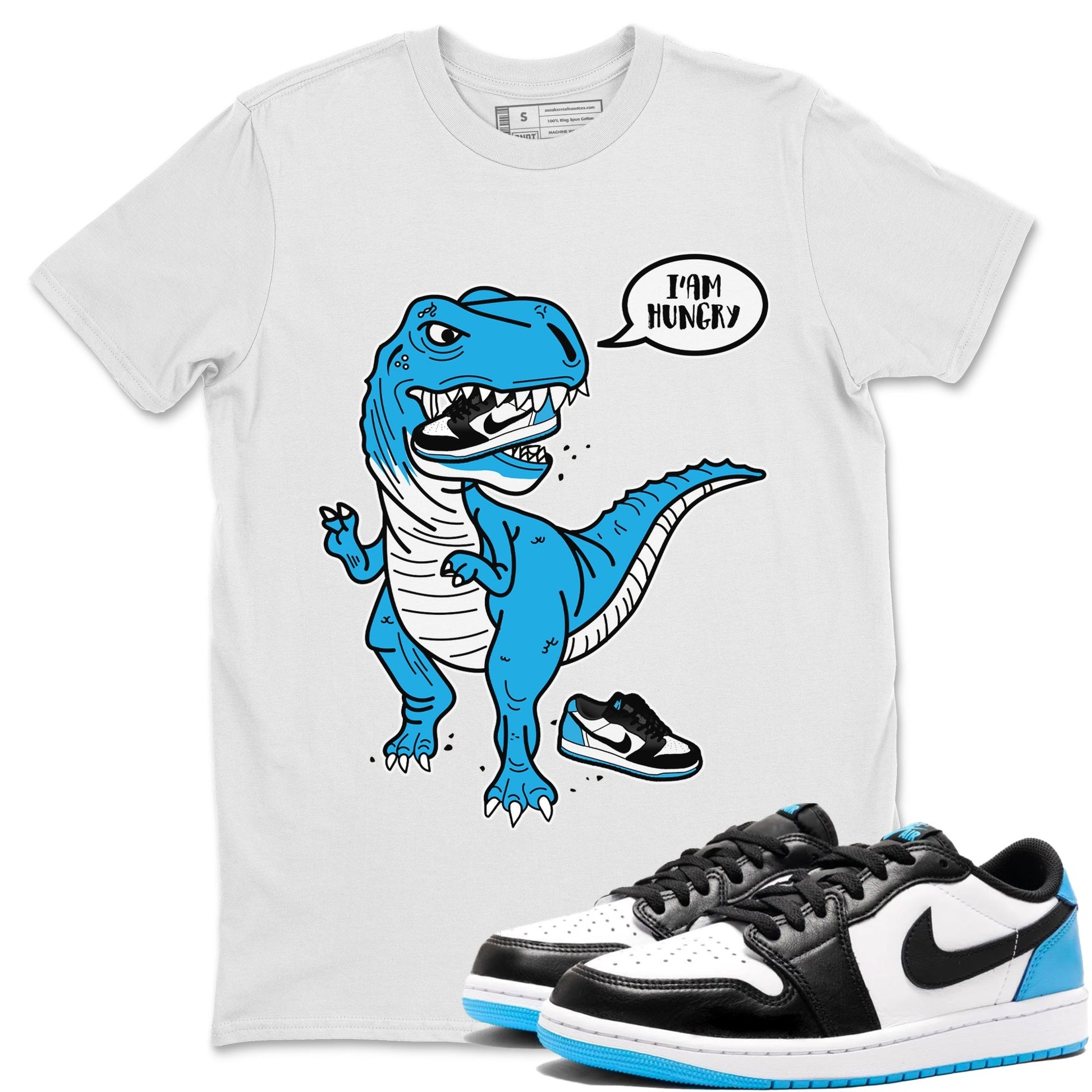 Jordan 1 Powder Blue Sneaker Match Tees Hungry Dino Sneaker Tees Jordan 1 Powder Blue Sneaker Release Tees Unisex Shirts