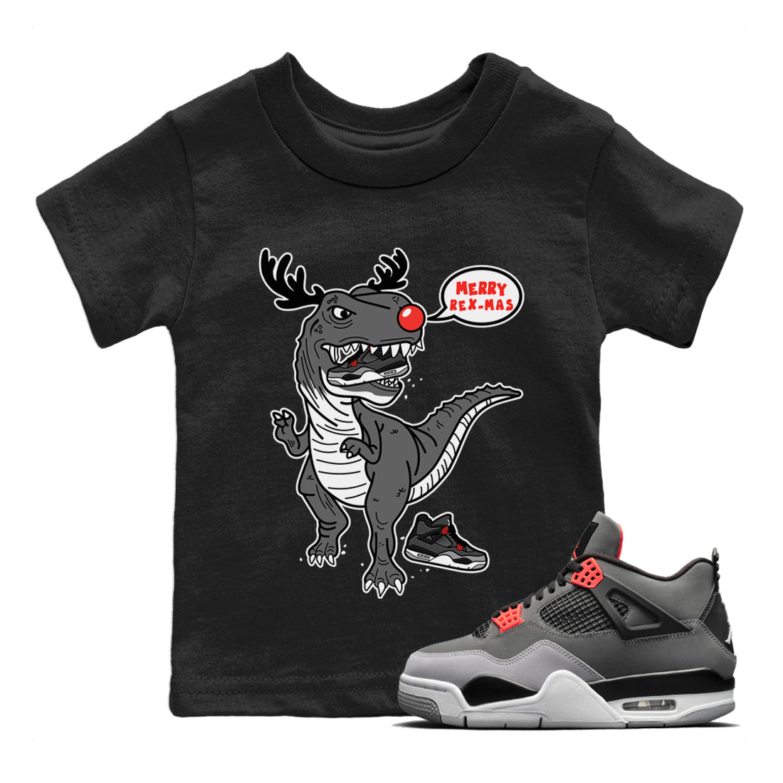 Jordan 4 Infrared Sneaker Match Tees Hungry Dino Sneaker Tees Jordan 4 Infrared Sneaker Release Tees Kids Shirts