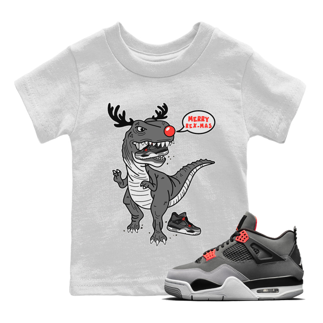 Jordan 4 Infrared Sneaker Match Tees Hungry Dino Sneaker Tees Jordan 4 Infrared Sneaker Release Tees Kids Shirts