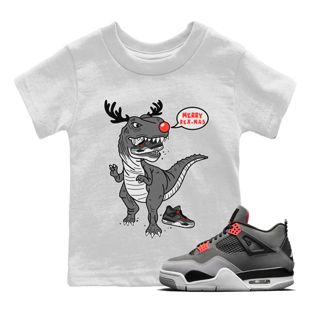 Jordan 4 Infrared Sneaker Match Tees Hungry Dino Sneaker Tees Jordan 4 Infrared Sneaker Release Tees Kids Shirts