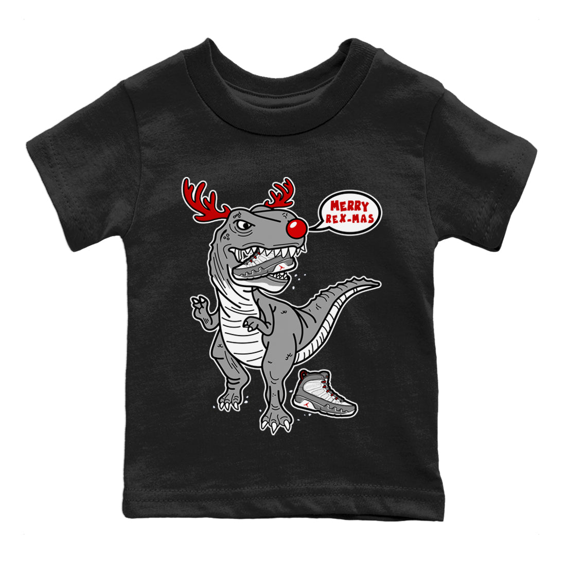Jordan 9 Fire Red Sneaker Match Tees Hungry Dino Sneaker Tees Jordan 9 Fire Red Sneaker Release Tees Kids Shirts