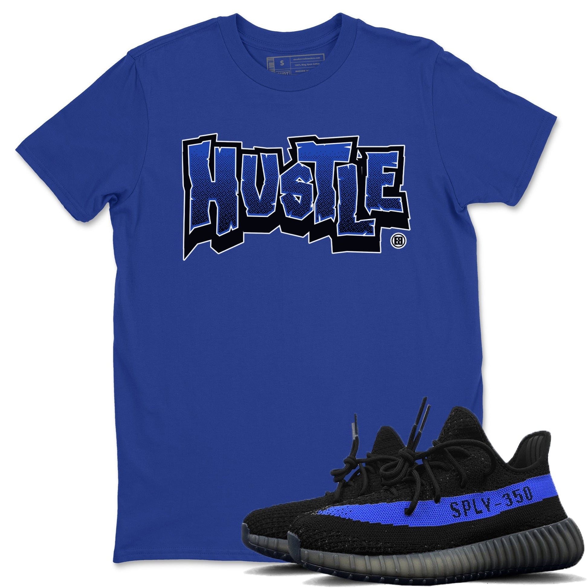 Yeezy 350 Dazzling Blue Sneaker Match Tees Hustle Graffiti Sneaker Tees Yeezy 350 Dazzling Blue Sneaker Release Tees Unisex Shirts