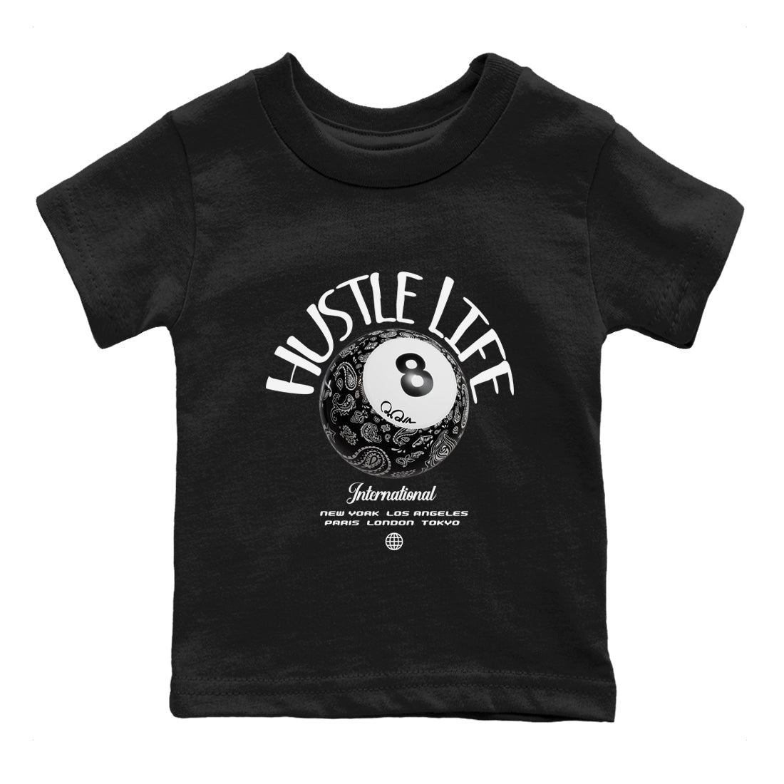 Dunk White Black shirt to match jordans Hustle Life sneaker tees Dunk White Black SNRT Sneaker Release Tees Baby Toddler Black 2 T-Shirt