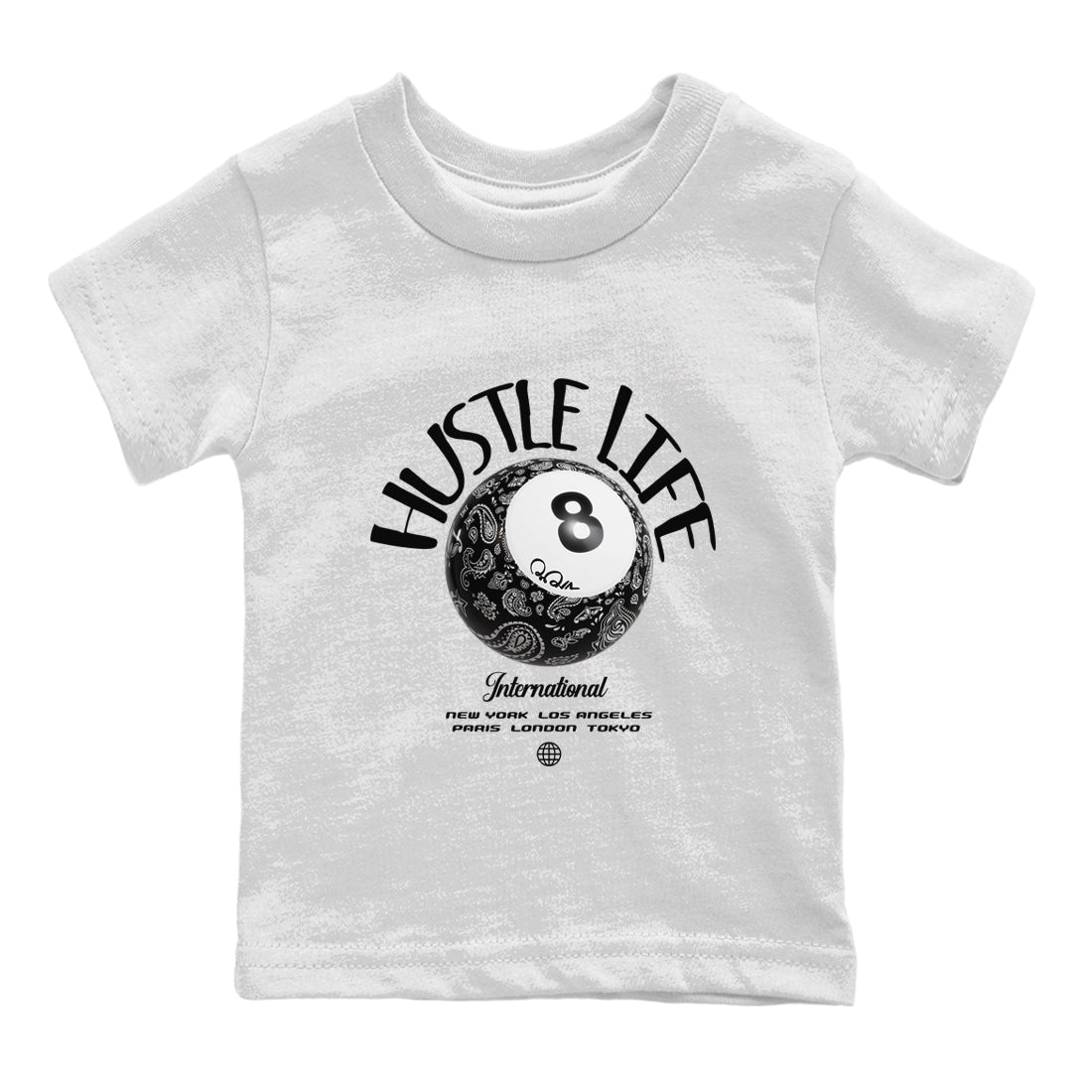 Dunk White Black shirt to match jordans Hustle Life sneaker tees Dunk White Black SNRT Sneaker Release Tees Baby Toddler White 2 T-Shirt