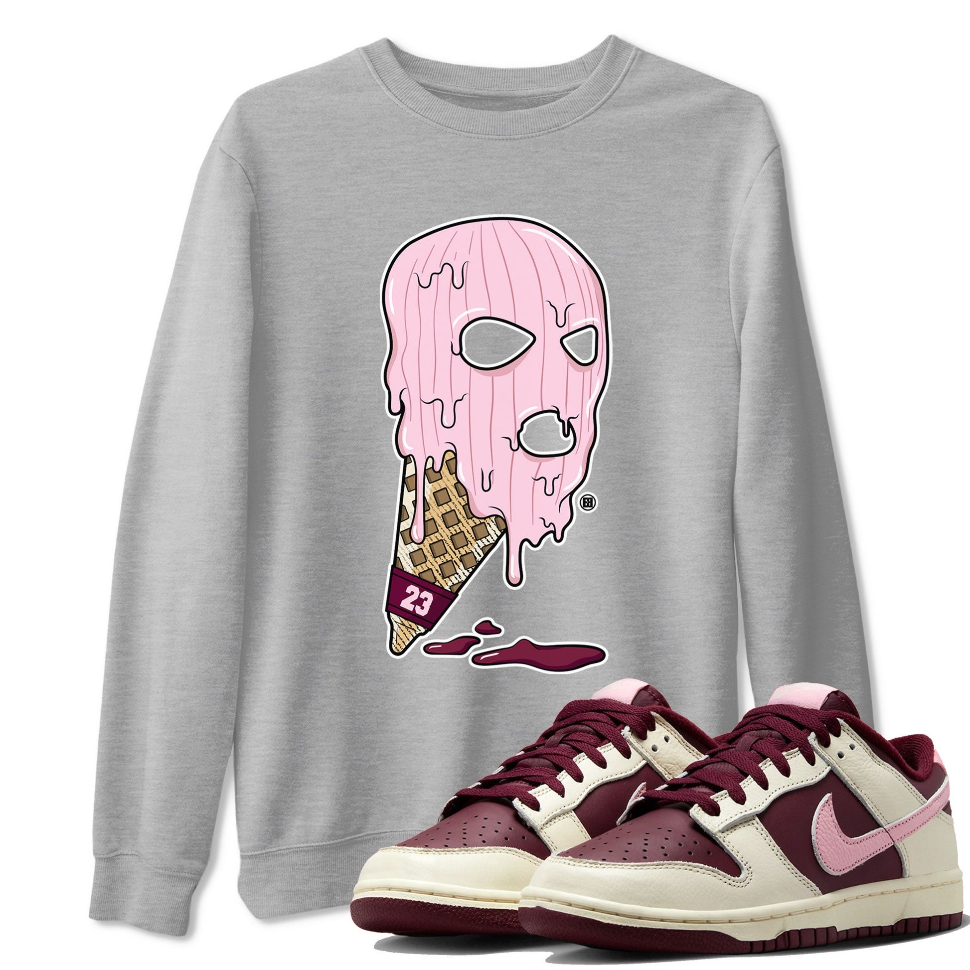 Dunk Low Valentines Day shirt to match jordans Ice Cream Mask special sneaker matching tees Dunk Valentines Day 2023 SNRT sneaker tees Unisex Heather Grey 1 T-Shirt