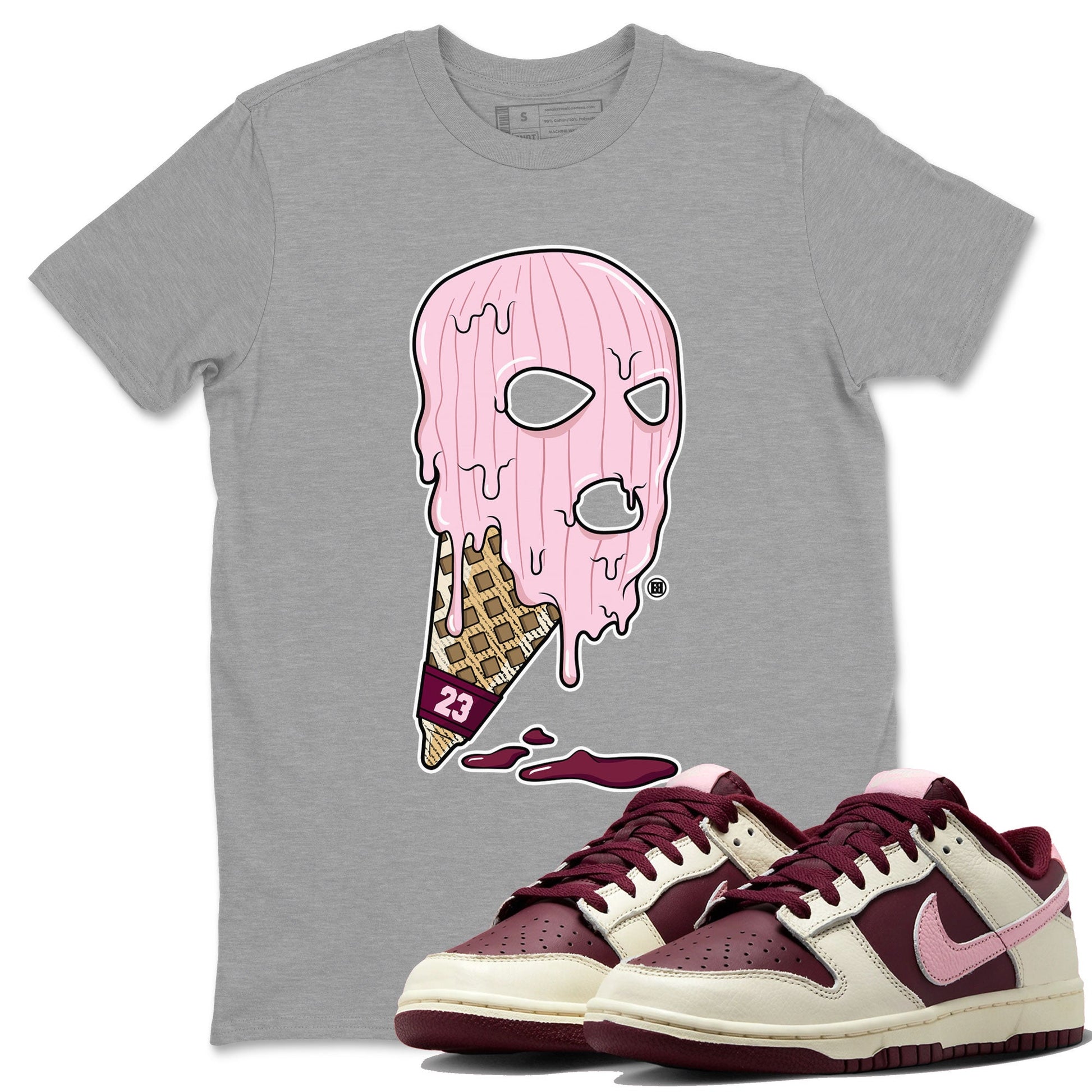 Dunk Low Valentines Day shirt to match jordans Ice Cream Mask special sneaker matching tees Dunk Valentines Day 2023 SNRT sneaker tees Unisex Heather Grey 1 T-Shirt