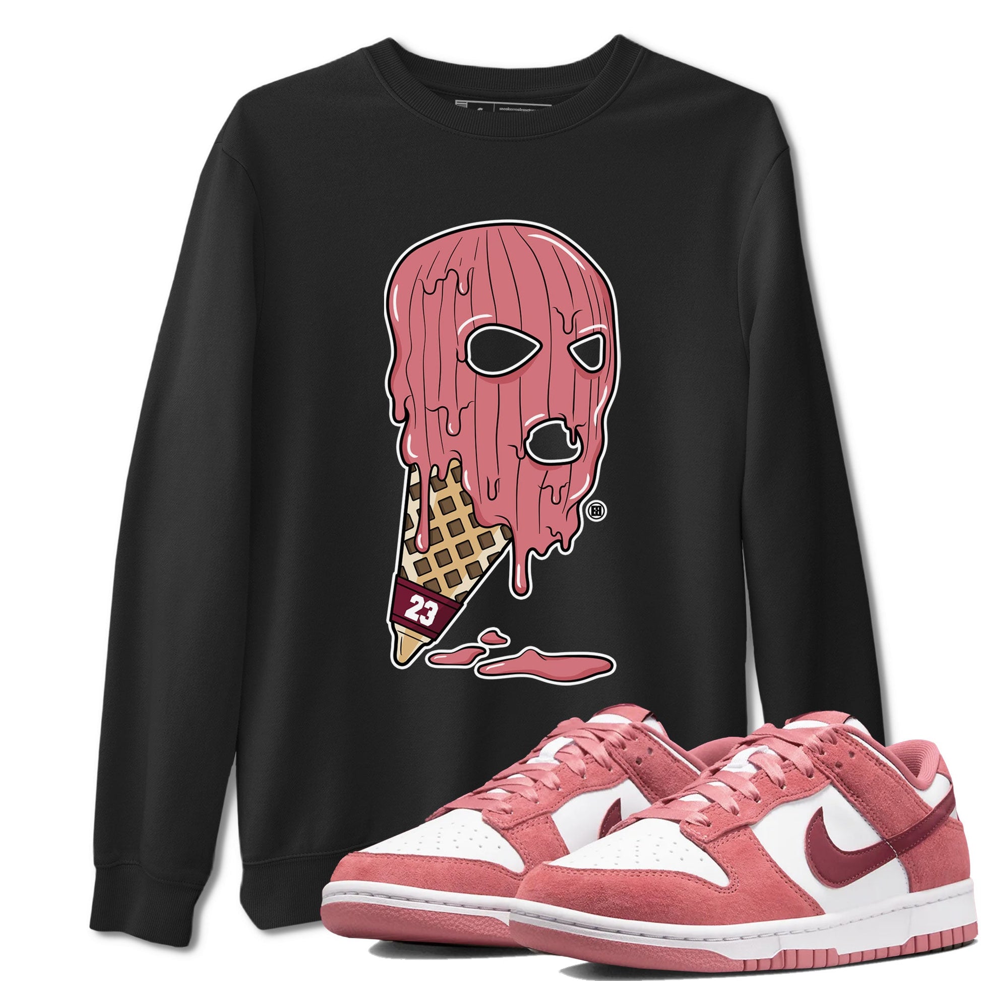 Dunk Low Valentines Day shirt to match jordans Ice Cream Mask special sneaker matching tees Dunk Valentines Day 2024 SNRT sneaker tees Unisex Black 1 T-Shirt