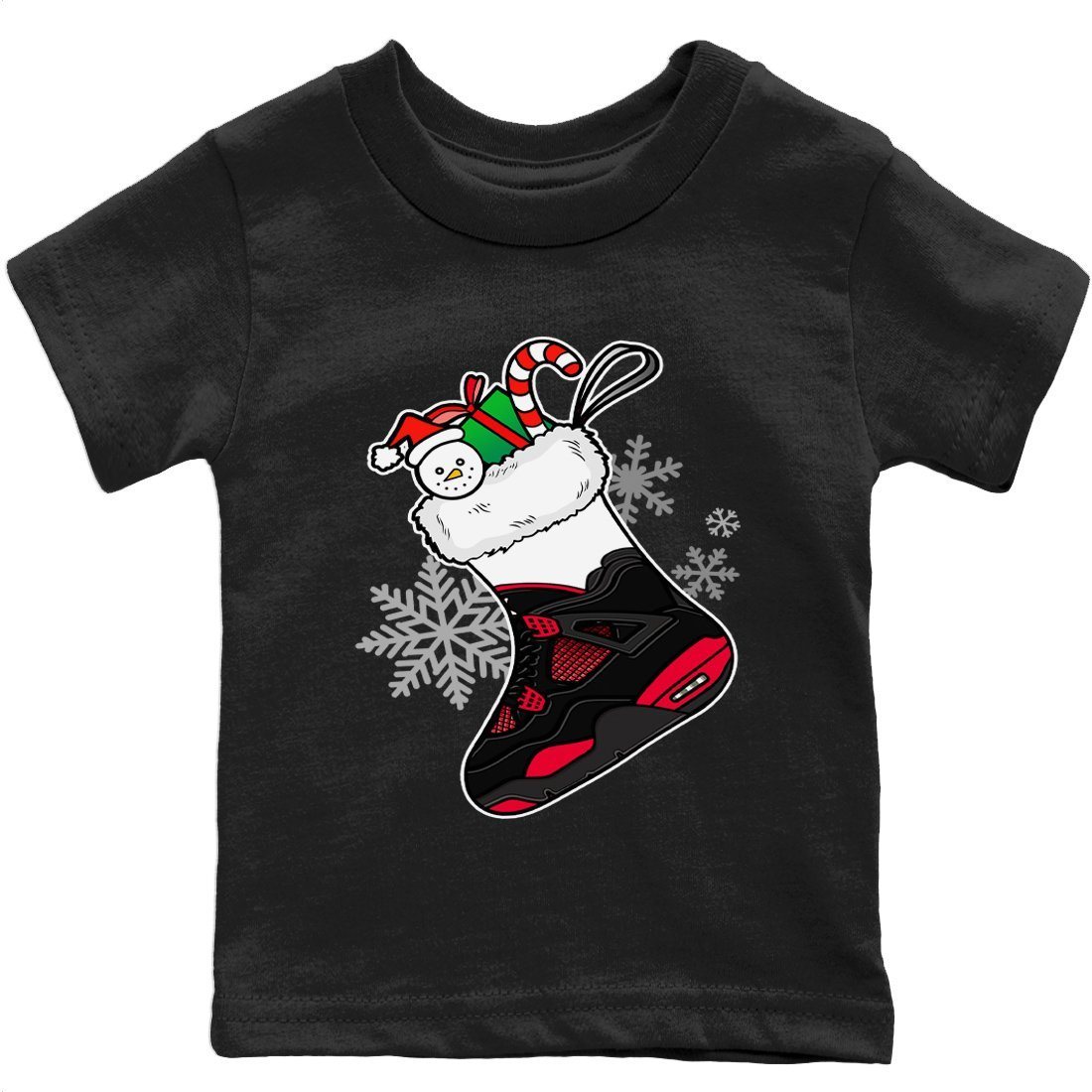Jordan 4 Red Thunder Sneaker Match Tees Sneaker Stocking Sneaker Tees Jordan 4 Red Thunder Sneaker Release Tees Kids Shirts