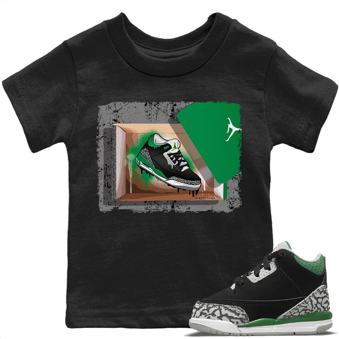 Jordan 3 Pine Green Sneaker Match Tees New Kicks Sneaker Tees Jordan 3 Pine Green Sneaker Release Tees Kids Shirts