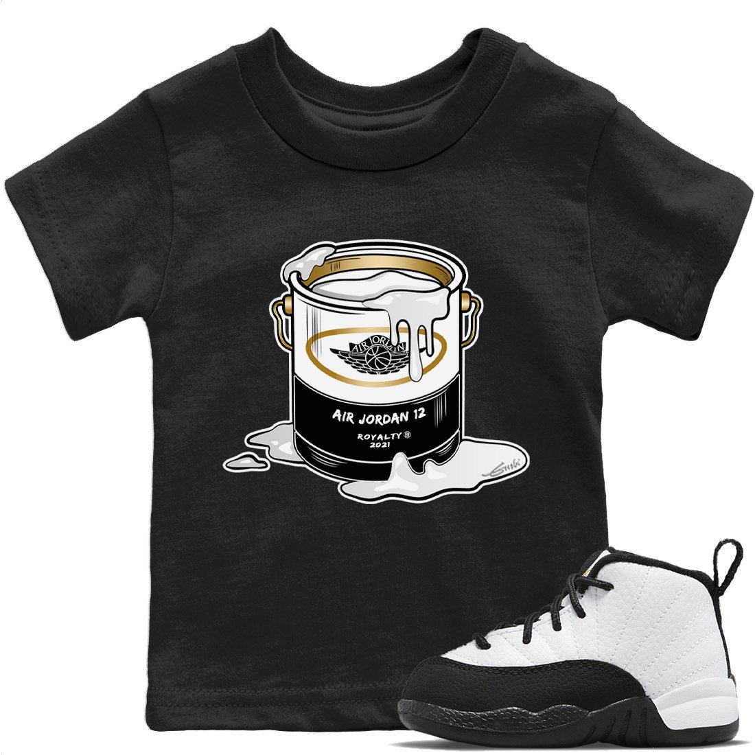 Jordan 12 Royalty Sneaker Match Tees Bucket Sneaker Tees Jordan 12 Royalty Sneaker Release Tees Kids Shirts