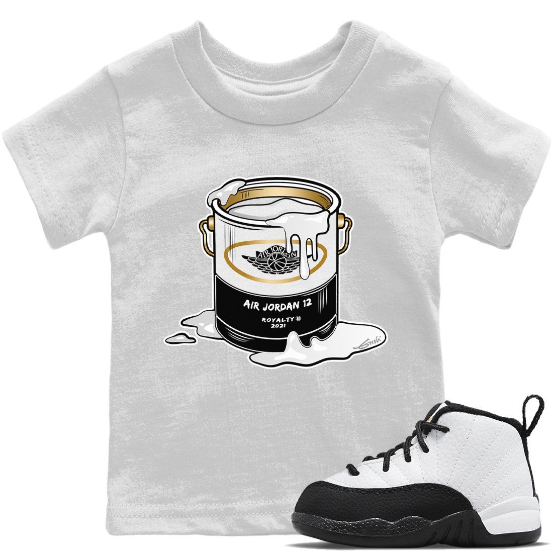 Jordan 12 Royalty Sneaker Match Tees Bucket Sneaker Tees Jordan 12 Royalty Sneaker Release Tees Kids Shirts