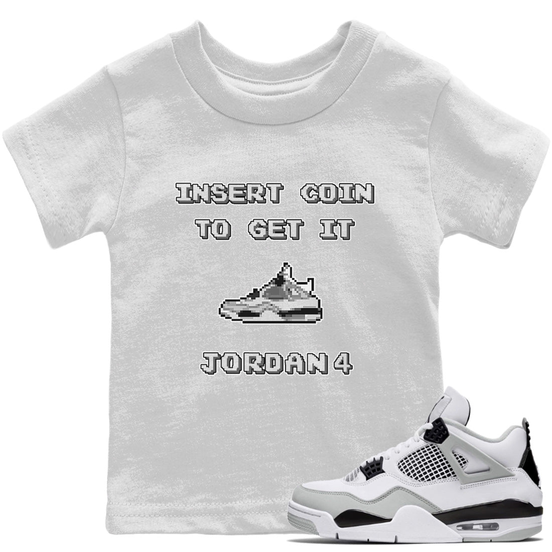 Jordan 4 Military Black Sneaker Match Tees Insert Coin Sneaker Tees Jordan 4 Military Black Sneaker Release Tees Kids Shirts